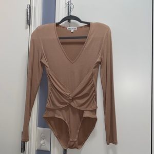 Express x negin mirsalehi, size S, tan bodysuit. Never worn, brand new!